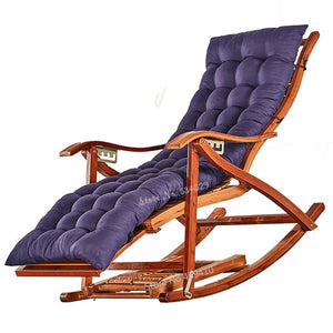 Recliner Rocking Chair Adult Folding Lunch Break Easy Living Room Napping Bed Home Balcony Leisure Old Bamboo