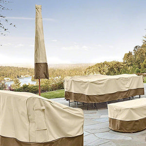 Oxford Cloth Waterproof Outdoor Umbrella Cover Garden Balcony Terrace Patio Umbrella Rain Cover Furniture Dust Cover UV Shade
