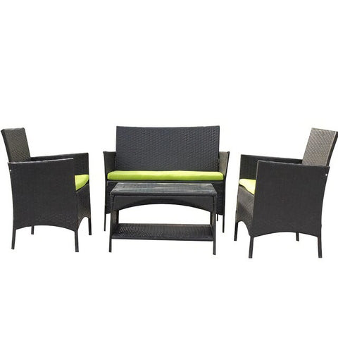 4pcs Patio Outdoor Rattan Furniture For Garden Backyard For Patio Balconies Apartment Terrace Breakfast Nooks