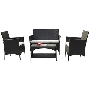 4pcs Patio Outdoor Rattan Furniture For Garden Backyard For Patio Balconies Apartment Terrace Breakfast Nooks