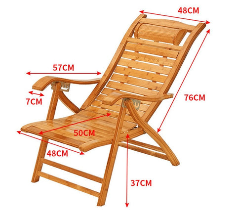 Recliner Rocking Chair Adult Folding Lunch Break Easy  Living Room Napping Bed Home Balcony Leisure Old Bamboo