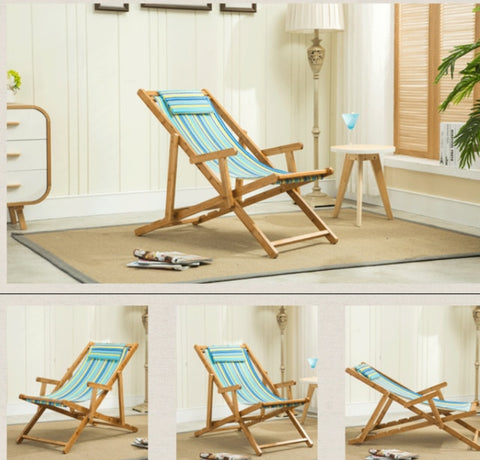 Recliner Rocking Chair Adult Folding Lunch Break Easy  Living Room Napping Bed Home Balcony Leisure Old Bamboo