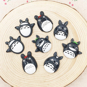10 Pieces Flat Back Resin Cabochon Kawaii Cartoon Totoro DIY Craft Decoration Embellishments Scrapbooking Accessorises 30mm
