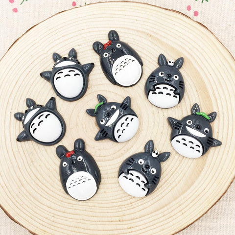 10 Pieces Flat Back Resin Cabochon Kawaii Cartoon Totoro DIY Craft Decoration Embellishments Scrapbooking Accessorises 30mm