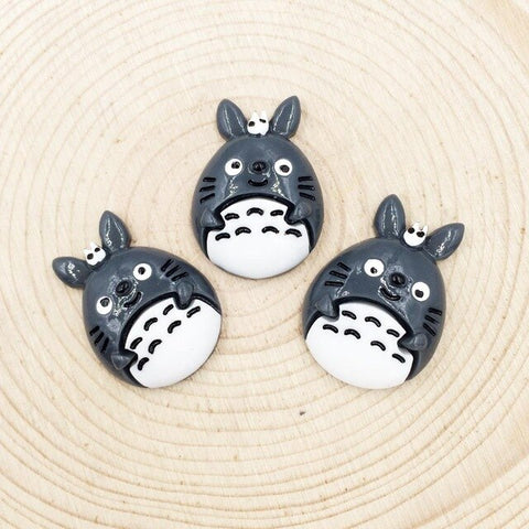 10 Pieces Flat Back Resin Cabochon Kawaii Cartoon Totoro DIY Craft Decoration Embellishments Scrapbooking Accessorises 30mm