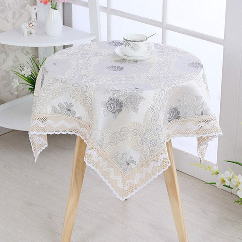 Damask Embroidered Fabric European Tablecloth Balcony Round Table Cloth Placemat Furniture Square Tablecloths Mantel Ganchillo
