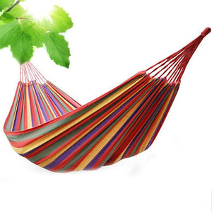 Double-thickened Canvas Hammock Outdoor Indoor Balcony Swing Dormitory Hammock Tree Bed 2.6*1.5 Meters