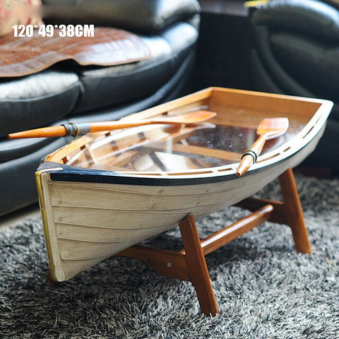 Mediterranean Boat Shape Table Picnic Outdoor Garden Desk Unfoldable Balcony Coffee Table Tea tables Furniture Decorat Creative