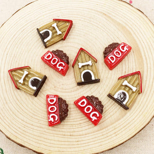 10 Pieces Kawaii Cartoon Dog Flat Back Resin Cabochon Animal DIY Craft Decoration Embellishments Scrapbooking Accessorises