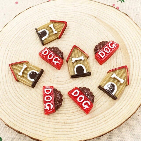 10 Pieces Kawaii Cartoon Dog Flat Back Resin Cabochon Animal DIY Craft Decoration Embellishments Scrapbooking Accessorises