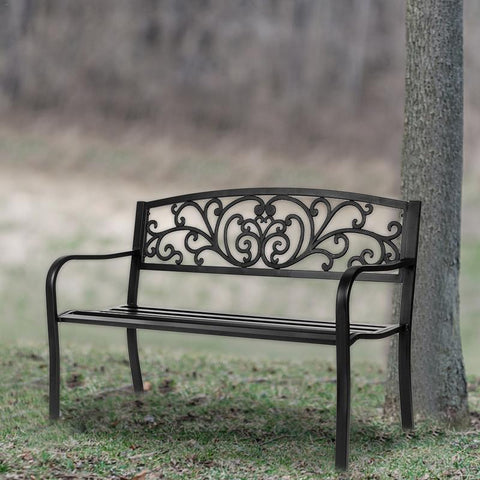 European Wrought Iron Sofa Chair Outdoor Bench Balcony Living Room Double Chair Park Chair Leisure Garden Table And Chair